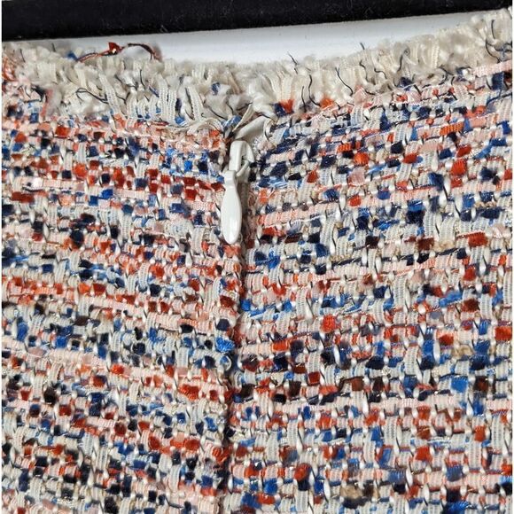 NWT H&M Textured Weave Wrap‎ Over Knee Length Skirt Red Blue Orange 6 - Picture 3 of 8